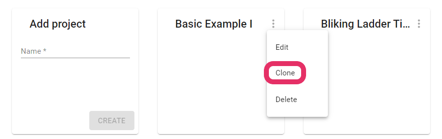 Clone project - The Editor Platform - Create IECuino