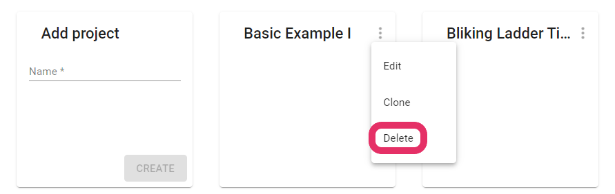 Delete option - The Editor Platform - Create IECuino